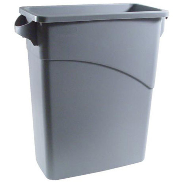 Rubbermaid Trash Container-Slim Jim, Grey 15.5G FG354100LGRAY